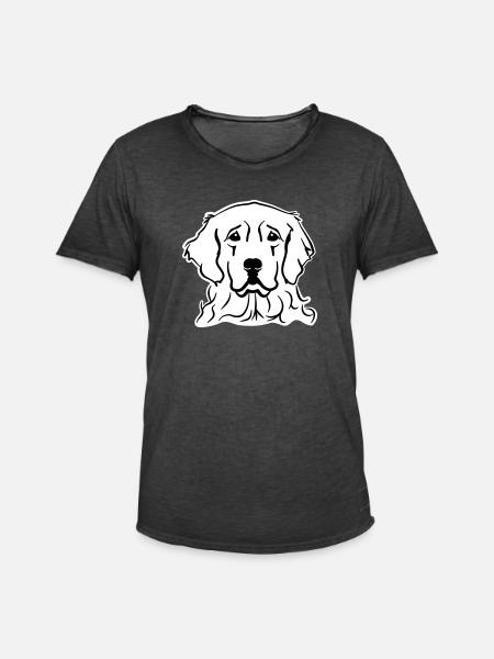Golden Retriever - Men's Vintage T-Shirt - washed black