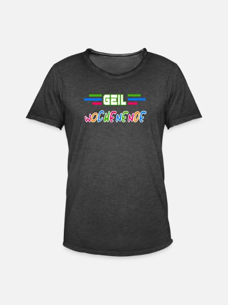 Geil Wochenende - Männer Vintage T-Shirt - Vintage Schwarz