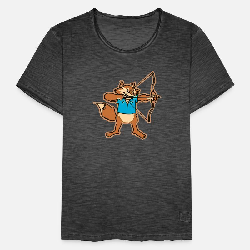 Bogenschiessen Pfeil und Bogen Fuchs Geschenk Idee Männer Vintage T-Shirt