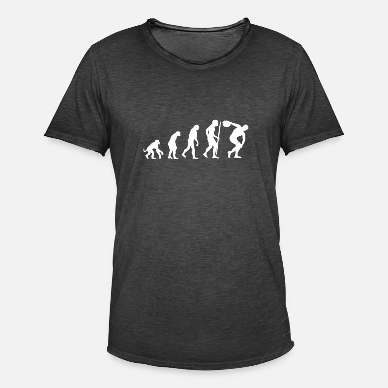 Evolution Diskuswurf Athlet Diskuswerfer - Männer Vintage T-Shirt - Vintage Schwarz