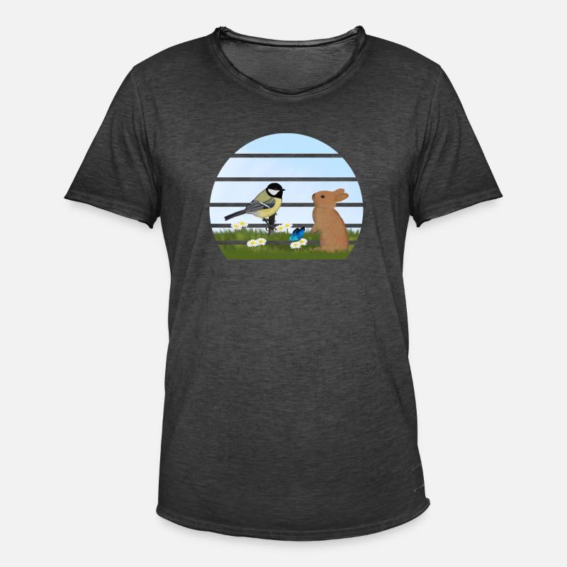 Great Bird Rabbit Easter Spring - Men's Vintage T-Shirt - washed black