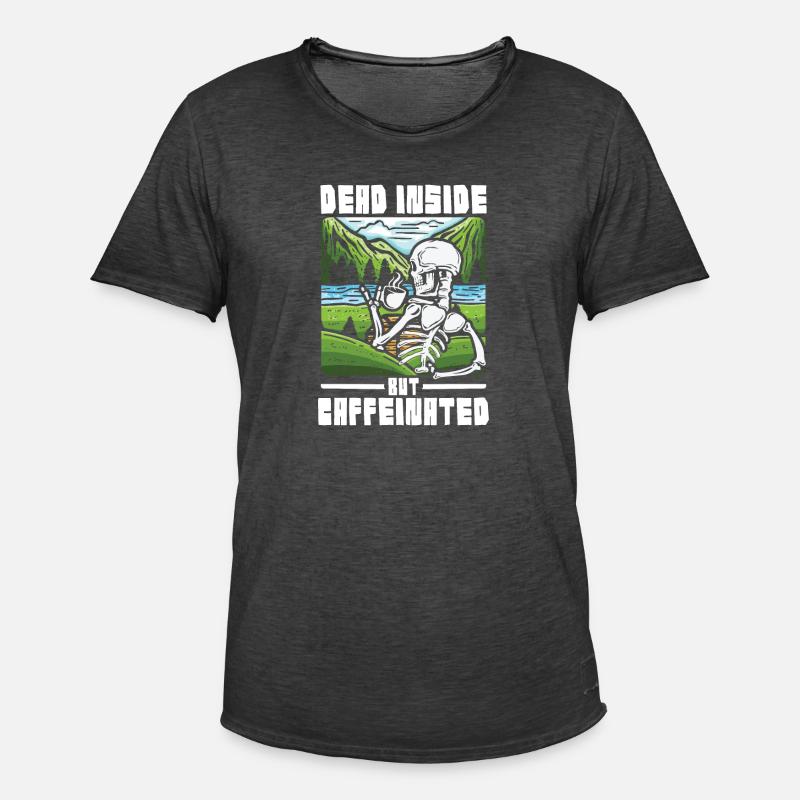 Dead inside but caffeinated - Männer Vintage T-Shirt - Vintage Schwarz