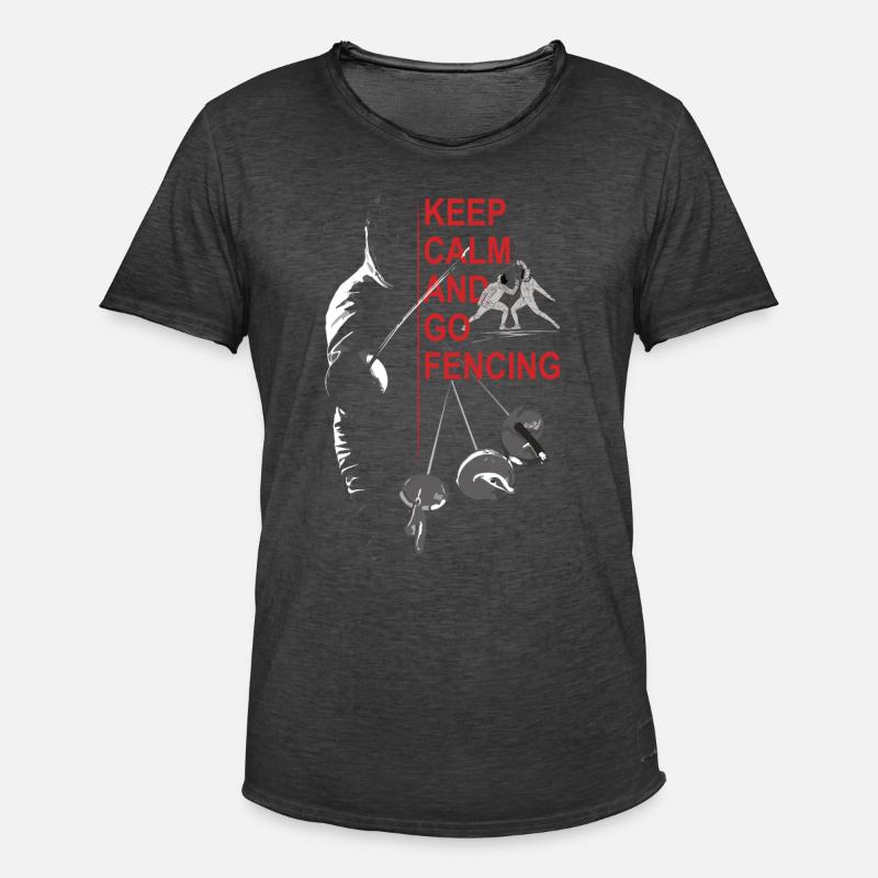 Fechten, Geschenk, Training, Keep Calm - Männer Vintage T-Shirt - Vintage Schwarz
