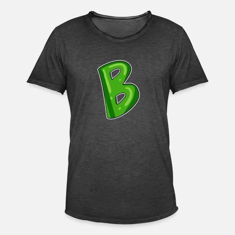 Buchstabe B - Anfangsbuchstabe B - Männer Vintage T-Shirt - Vintage Schwarz