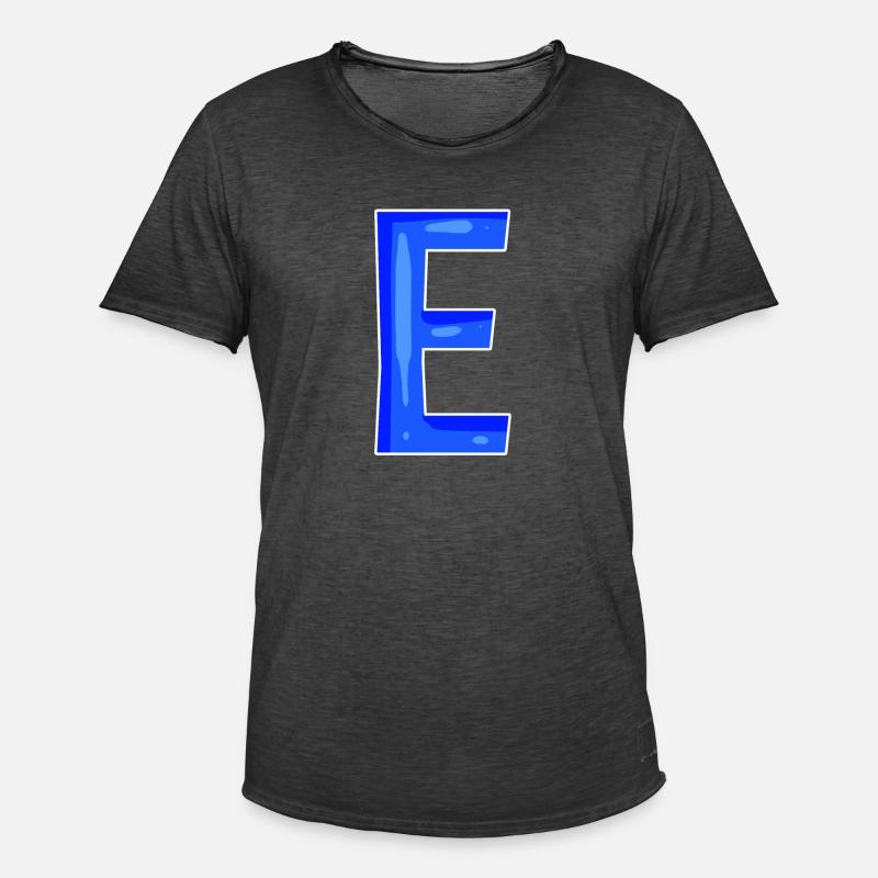 Buchstabe E - Anfangsbuchstabe E - Männer Vintage T-Shirt - Vintage Schwarz