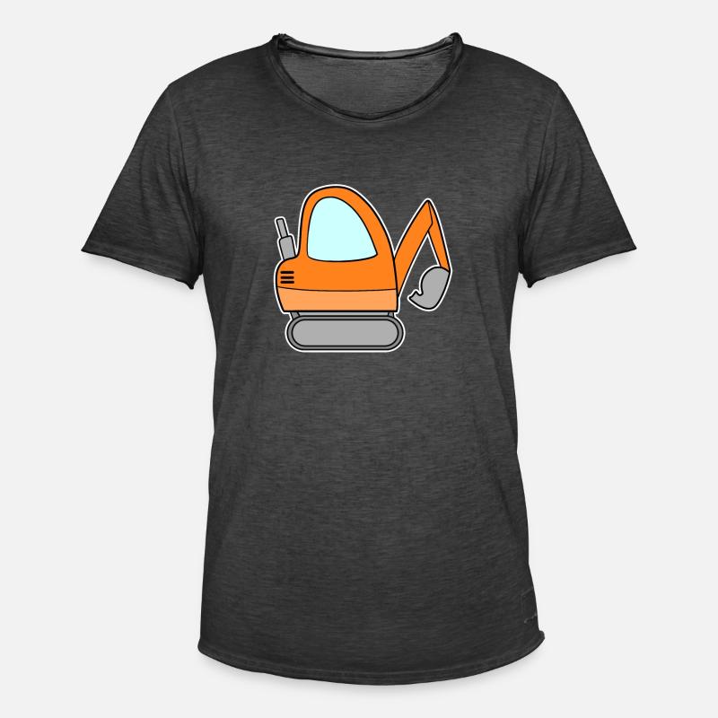 Bagger Baustelle Baggerfahrer - Männer Vintage T-Shirt - Vintage Schwarz