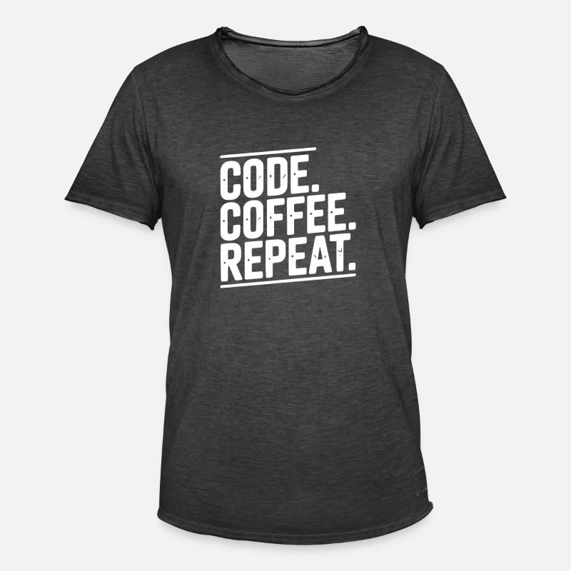 Code Kaffee-Wiederholung - Männer Vintage T-Shirt - Vintage Schwarz
