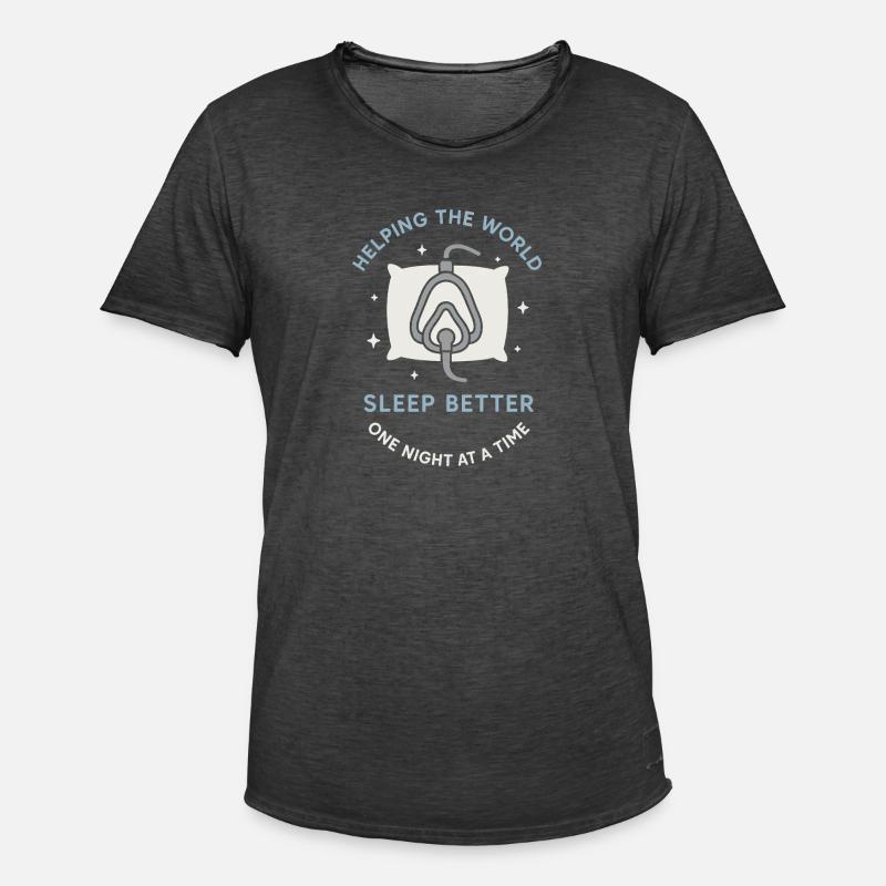 Schlaftechnologe Polysomnographic Tech Rpsgt - Männer Vintage T-Shirt - Vintage Schwarz