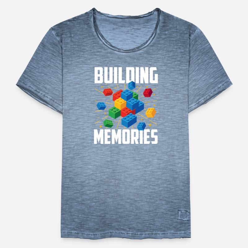 Construire des souvenirs Constructeur de briques Bâtiment en bloc T-shirt vintage Homme