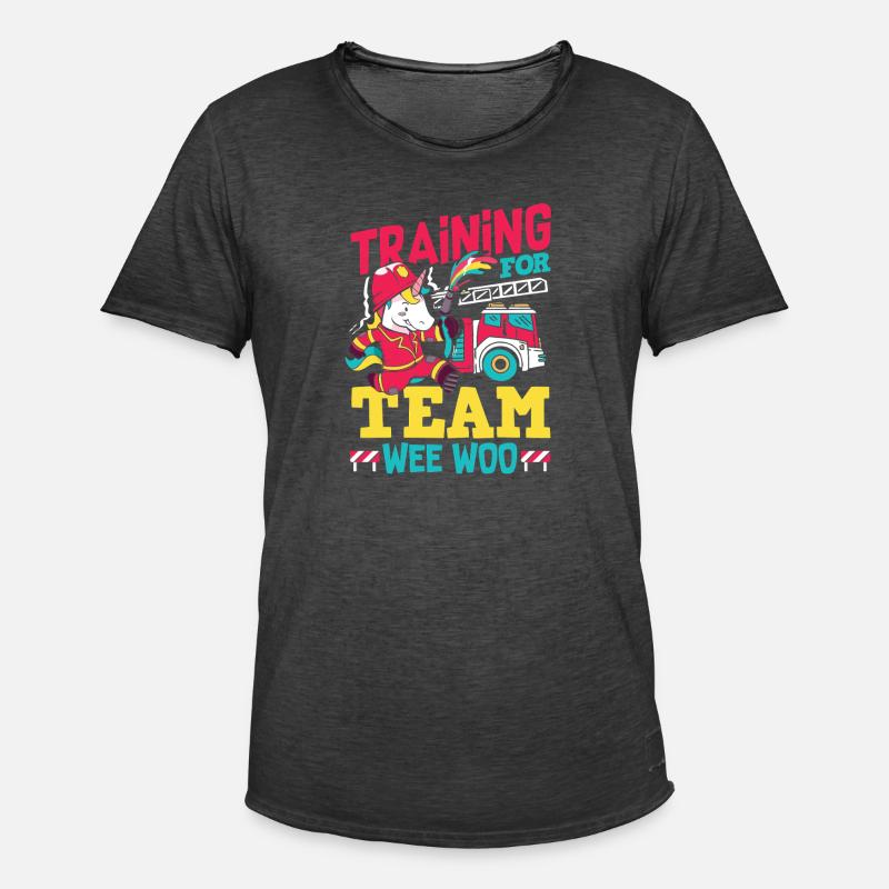 Wee Woo Squad Fire Tiny Firefighter - Men's Vintage T-Shirt - washed black