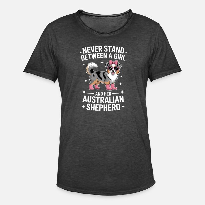 Australian Shepherd Spruch Shepherd Geschenk - Männer Vintage T-Shirt - Vintage Schwarz