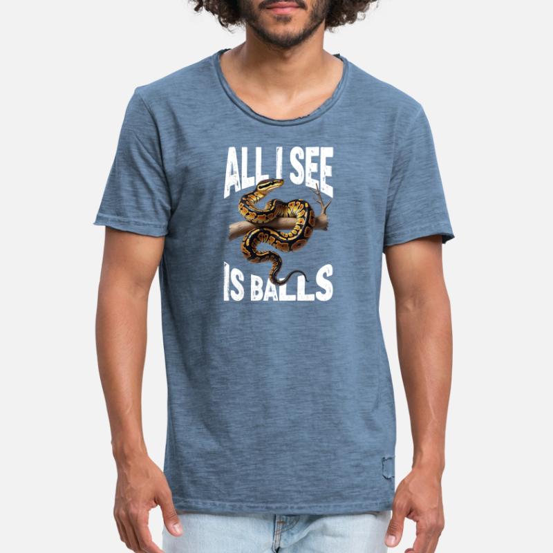 King Python Snakes Lover Terrarium Python Men's Vintage T-Shirt