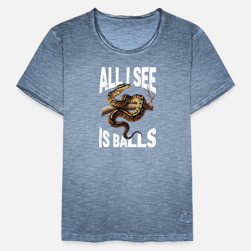 King Python Snakes Lover Terrarium Python Men's Vintage T-Shirt