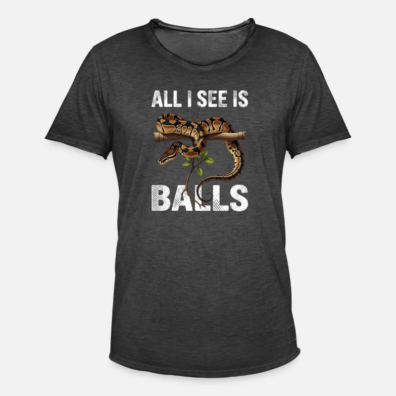 Königspython Schlangen Liebhaber Terrarium Python - Männer Vintage T-Shirt - Vintage Schwarz