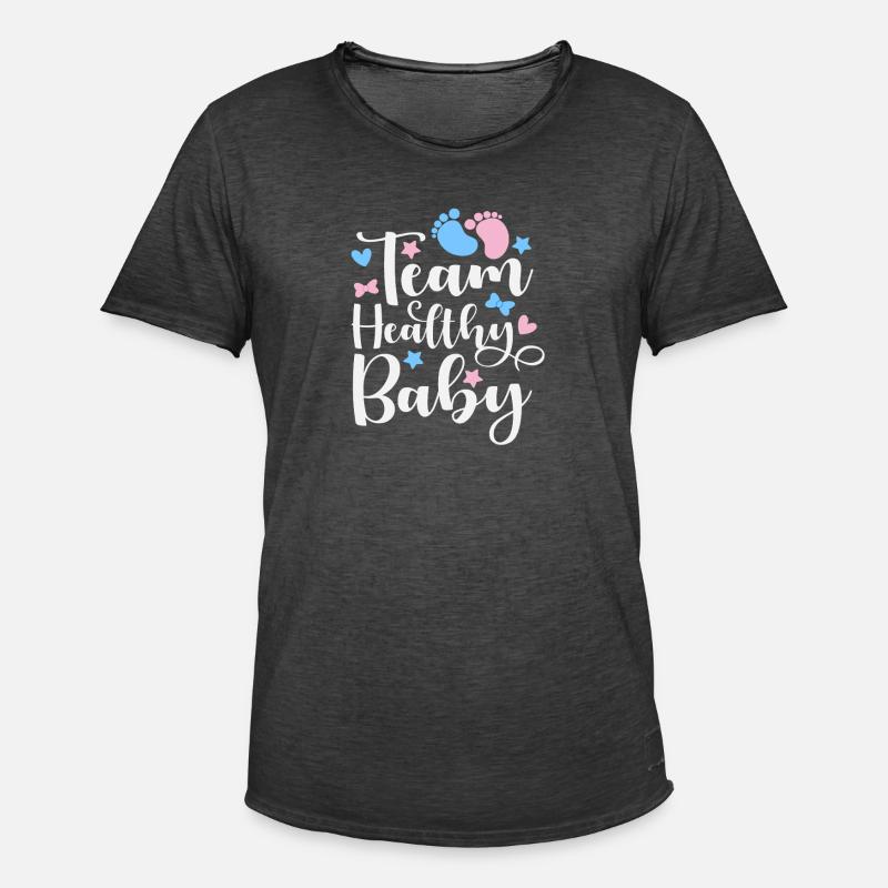 Team Gesundes Baby Junge Oder Mädchen - Männer Vintage T-Shirt - Vintage Schwarz