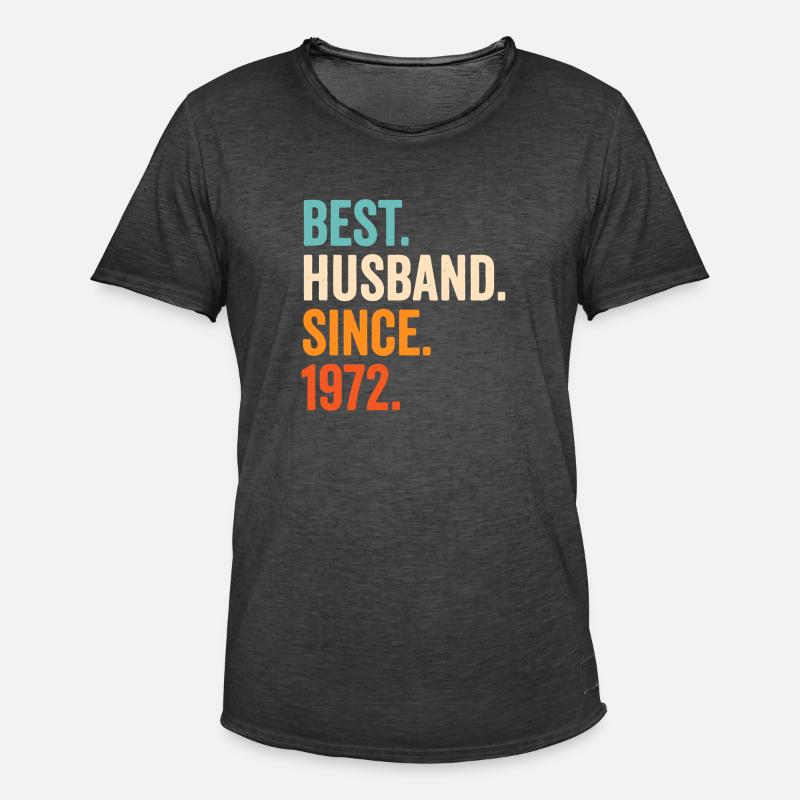 Bester Ehemann seit 1972 - Männer Vintage T-Shirt - Vintage Schwarz