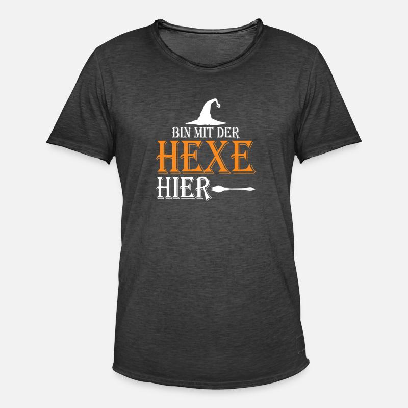 Bin mit der Hexe her - Männer Vintage T-Shirt - Vintage Schwarz