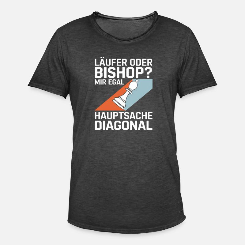 Läufer oder Bishop? Diagonal-Humor - Männer Vintage T-Shirt - Vintage Schwarz