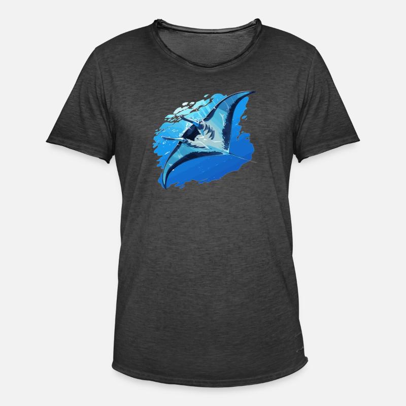 Rochen Mantarochen - Männer Vintage T-Shirt - Vintage Schwarz