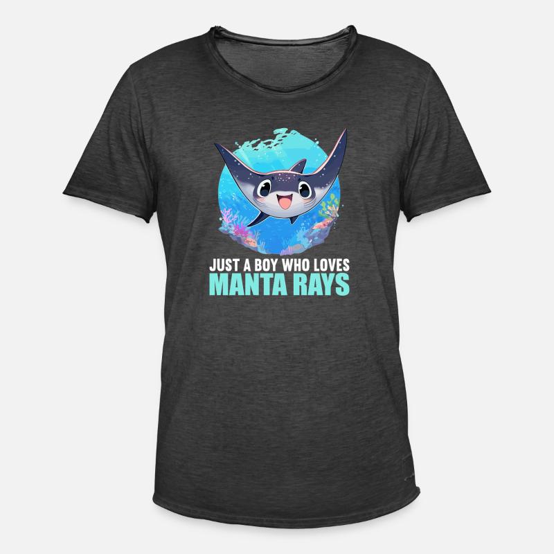 Rochen Mantarochen - Männer Vintage T-Shirt - Vintage Schwarz