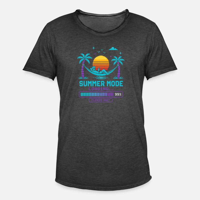 Summer Mode Loading: Sunset - Men's Vintage T-Shirt - washed black