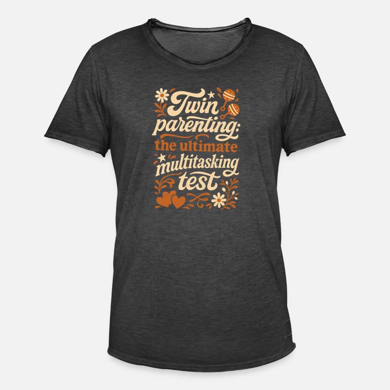 Zwillingseltern | Multitasking Test - Männer Vintage T-Shirt - Vintage Schwarz