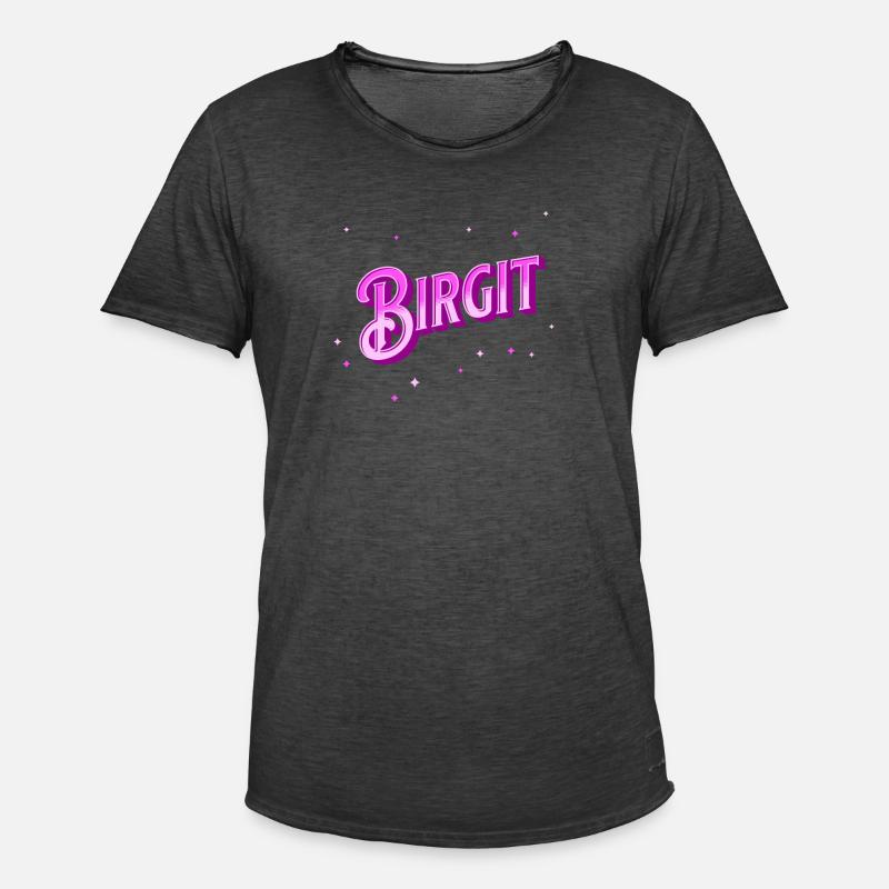 Birgit name personalized - Men's Vintage T-Shirt - washed black