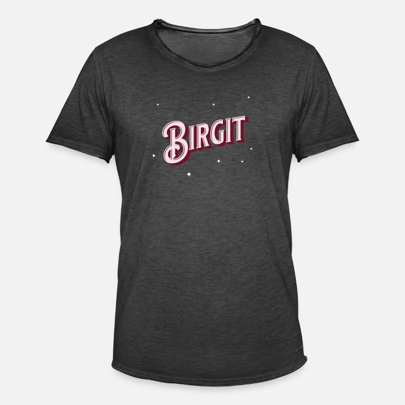 Birgit name personalized - Men's Vintage T-Shirt - washed black