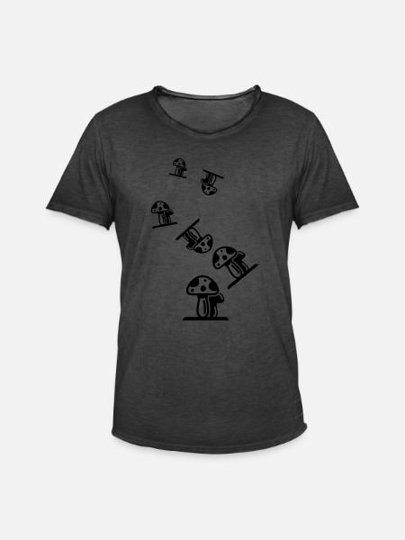 Symbole des champignons - T-shirt vintage Homme - noir vintage