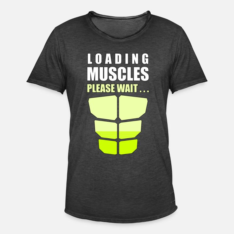 Loading muscles please wait - Men's Vintage T-Shirt - washed black