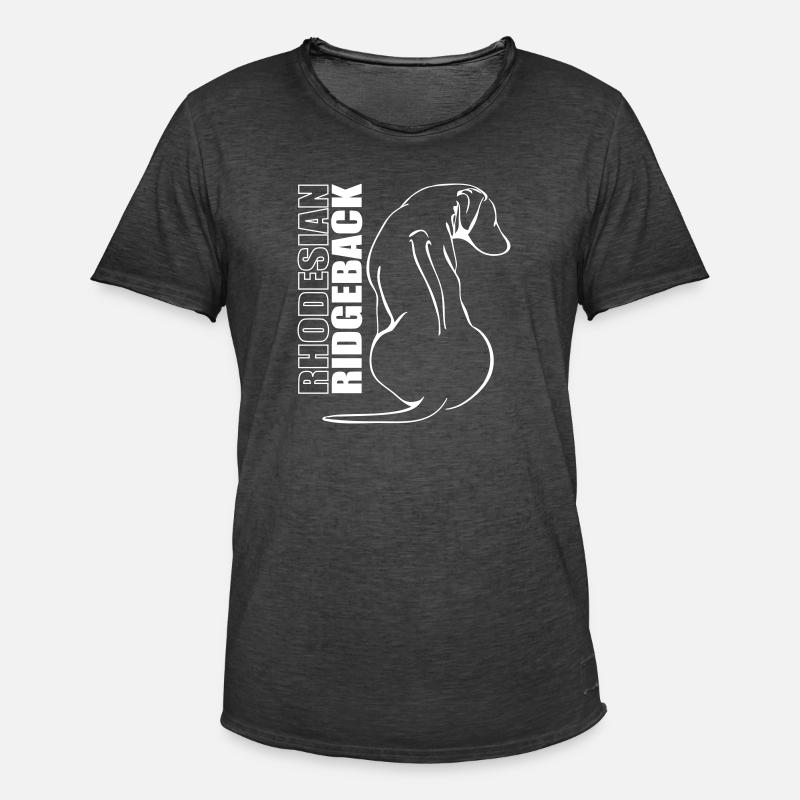 RHODESIAN RIDGEBACK PROFIL Wilsigns - Vintage-T-shirt herr - vintagesvart
