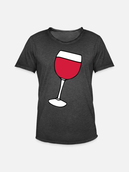 Rotwein im Glas - Männer Vintage T-Shirt - Vintage Schwarz