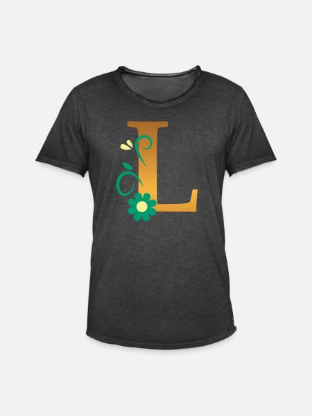 L - Men's Vintage T-Shirt - washed black