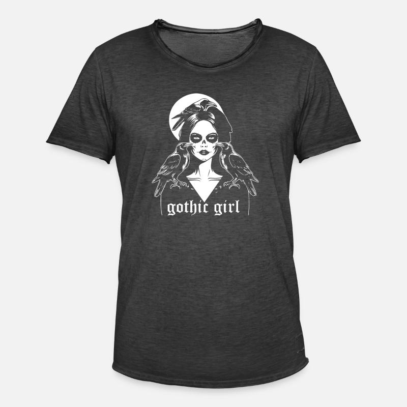Wunderschönes Gothic-Mädchen-Design - Männer Vintage T-Shirt - Vintage Schwarz