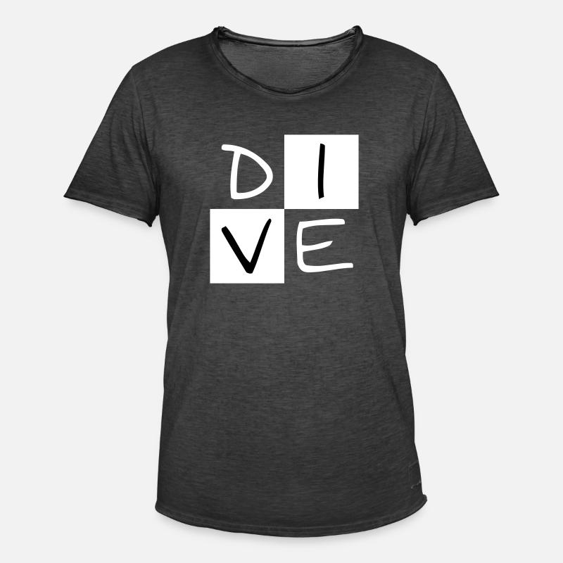 DIVE im Quadrat - Männer Vintage T-Shirt - Vintage Schwarz