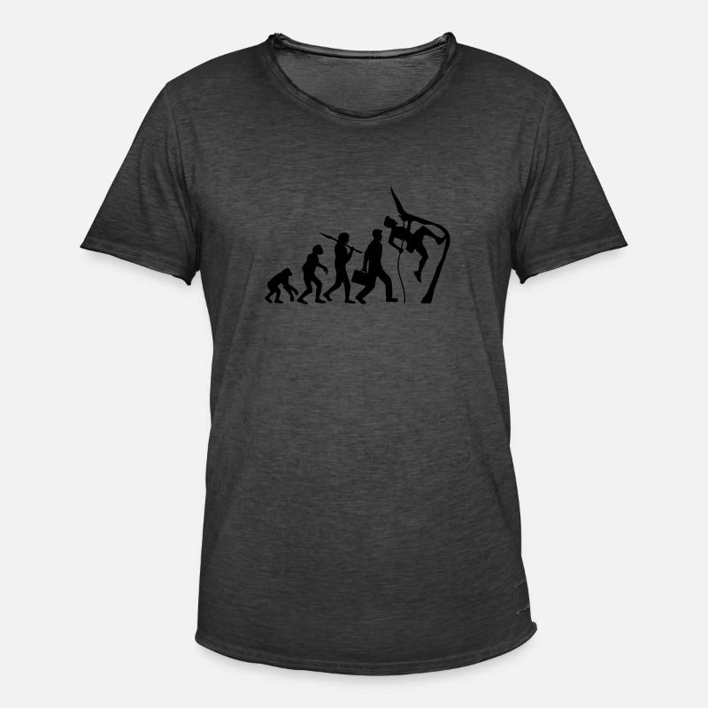 Klettern seil bergsteiger evolution - Männer Vintage T-Shirt - Vintage Schwarz