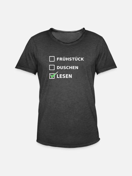 LESEN - Männer Vintage T-Shirt - Vintage Schwarz