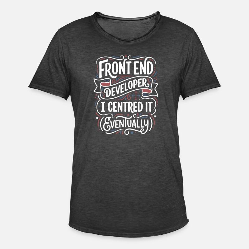 Frontend developer centered - Men's Vintage T-Shirt - washed black