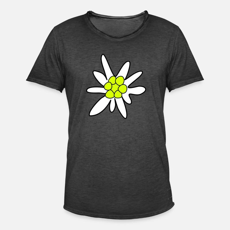 Edelweiss - Männer Vintage T-Shirt - Vintage Schwarz