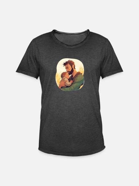 Vaterliebe im Arm - Männer Vintage T-Shirt - Vintage Schwarz