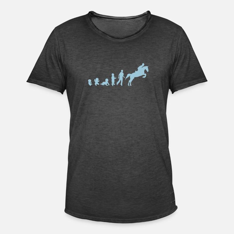 evolution equitation cheval3 obstacle sa - T-shirt vintage Homme - noir vintage