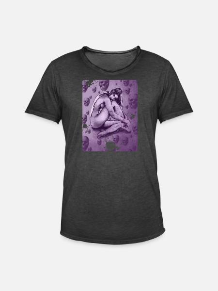 Vivian - Men's Vintage T-Shirt - washed black