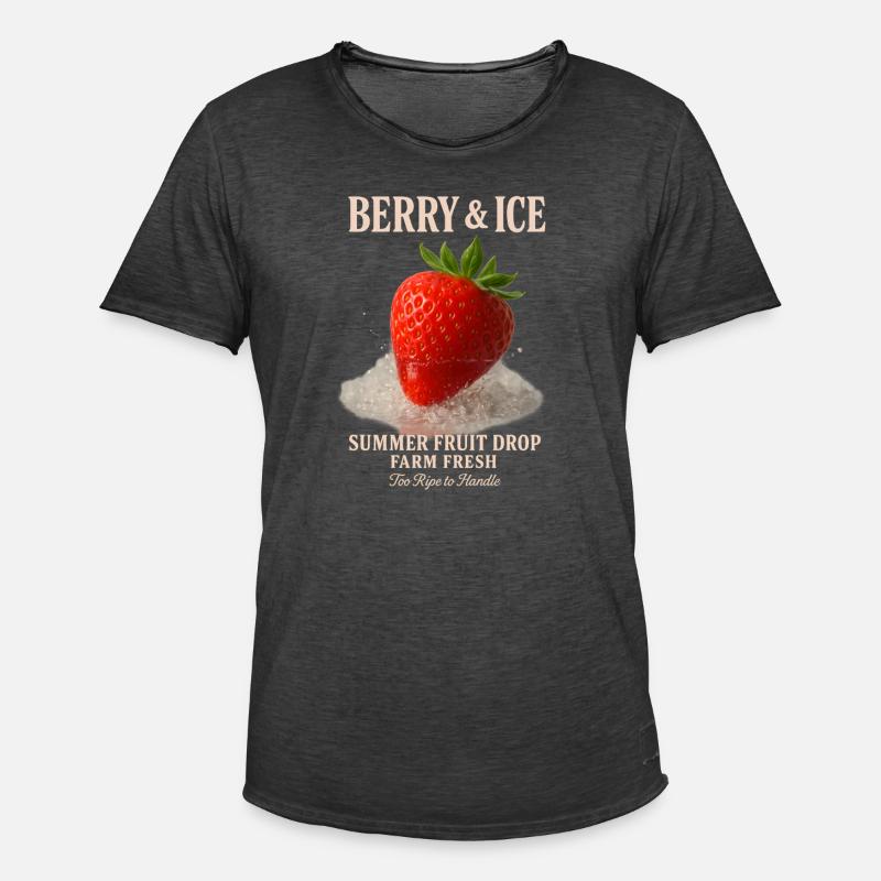 Erdbeere & Eis - Männer Vintage T-Shirt - Vintage Schwarz