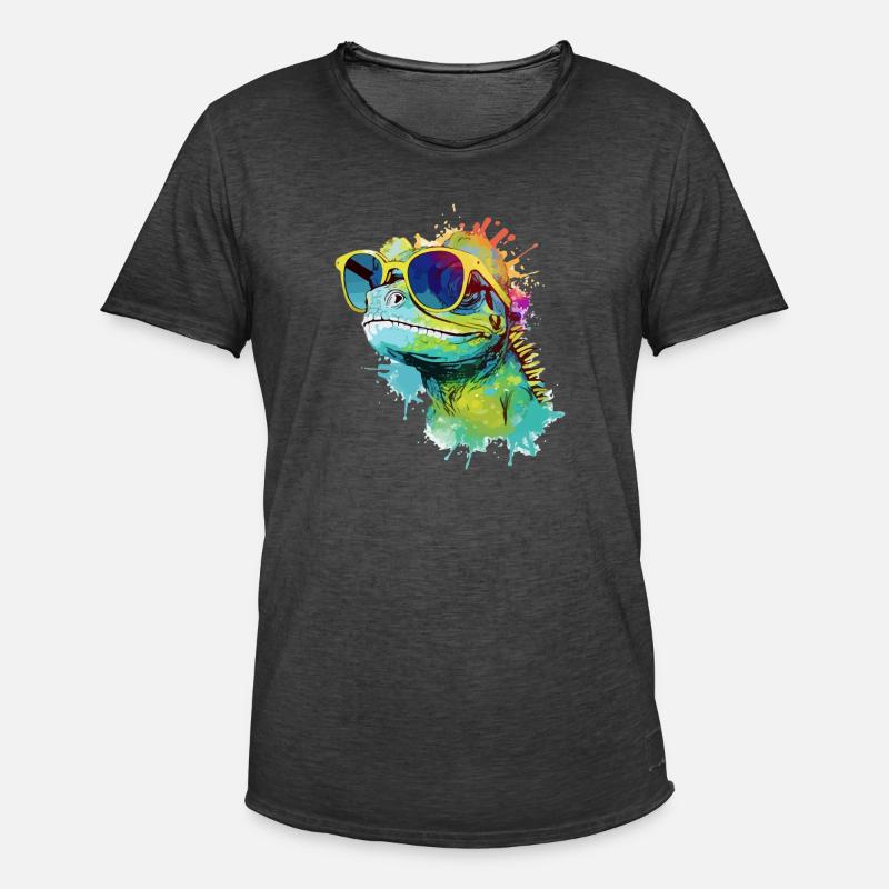 Doko die Eidechse - Männer Vintage T-Shirt - Vintage Schwarz