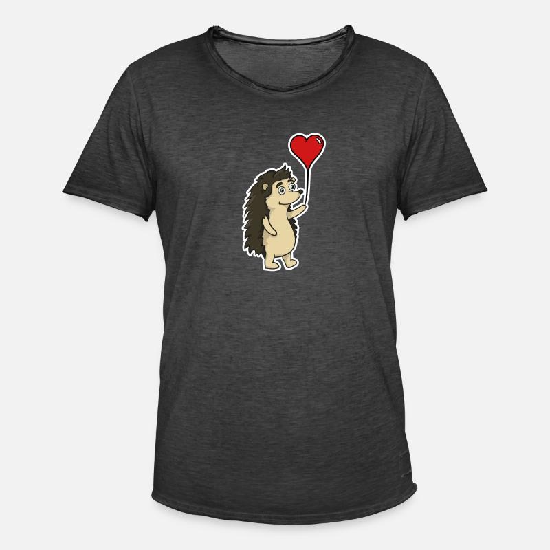 Igel der dich lieb hat - Männer Vintage T-Shirt - Vintage Schwarz