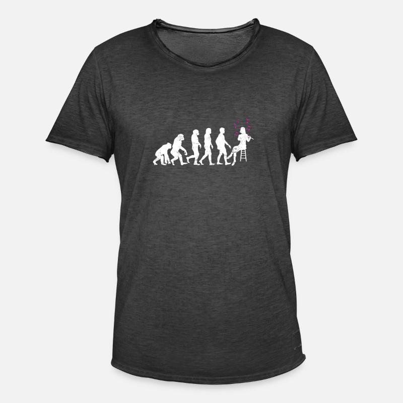 Instrument de flûte d'évolution - T-shirt vintage Homme - noir vintage