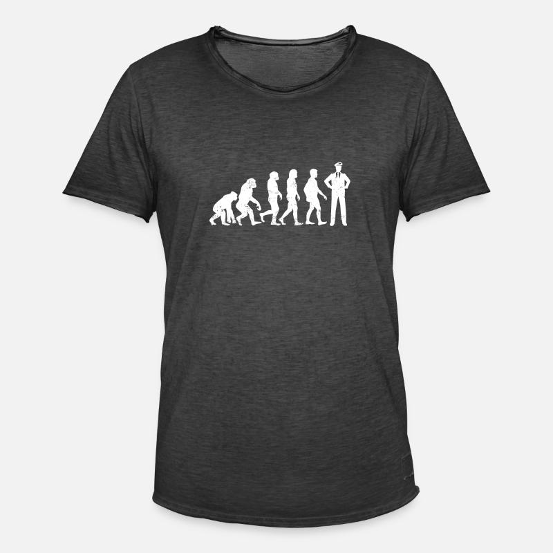Evolution pilot airplane - Men's Vintage T-Shirt - washed black