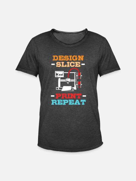3D Printing - Men's Vintage T-Shirt - washed black