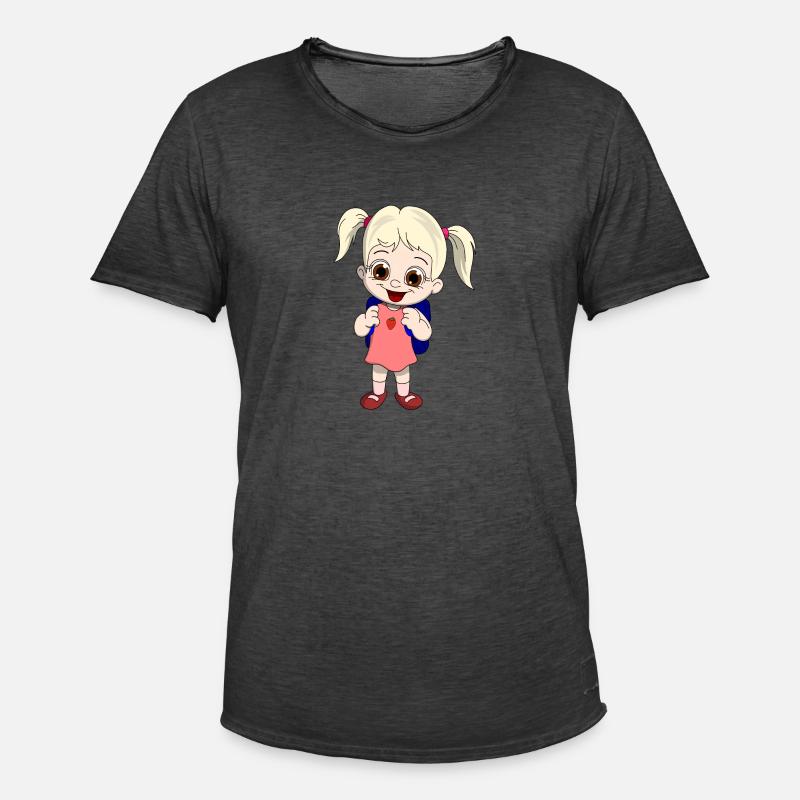 lorey.w "Schulmädchen" - Männer Vintage T-Shirt - Vintage Schwarz