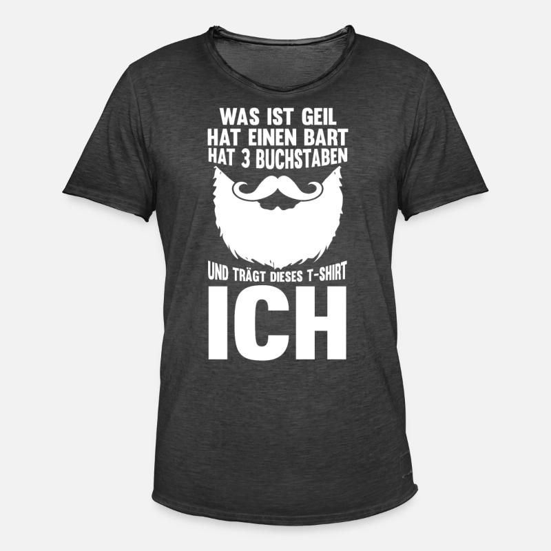 Bärtig Bartträger Schnurrbart Bart - Männer Vintage T-Shirt - Vintage Schwarz